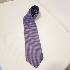 Conwell Men's Blue Checkered Print 100% Silk Tie, Classic, Business Casual